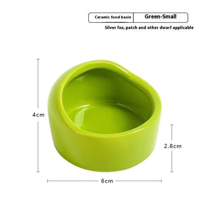 Simple Ceramic Hamster Small Size Food Basin Chipmunk
