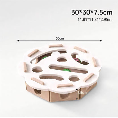 Interactive Cat Puzzle Toy With Maze Tunnel, Bell Ball & Pathways - No Batteries Needed, Durable Felt Construction - Mental Stimulation & Hunting Exercise For Indoor Cats - Pet Exercise Toy For All Br