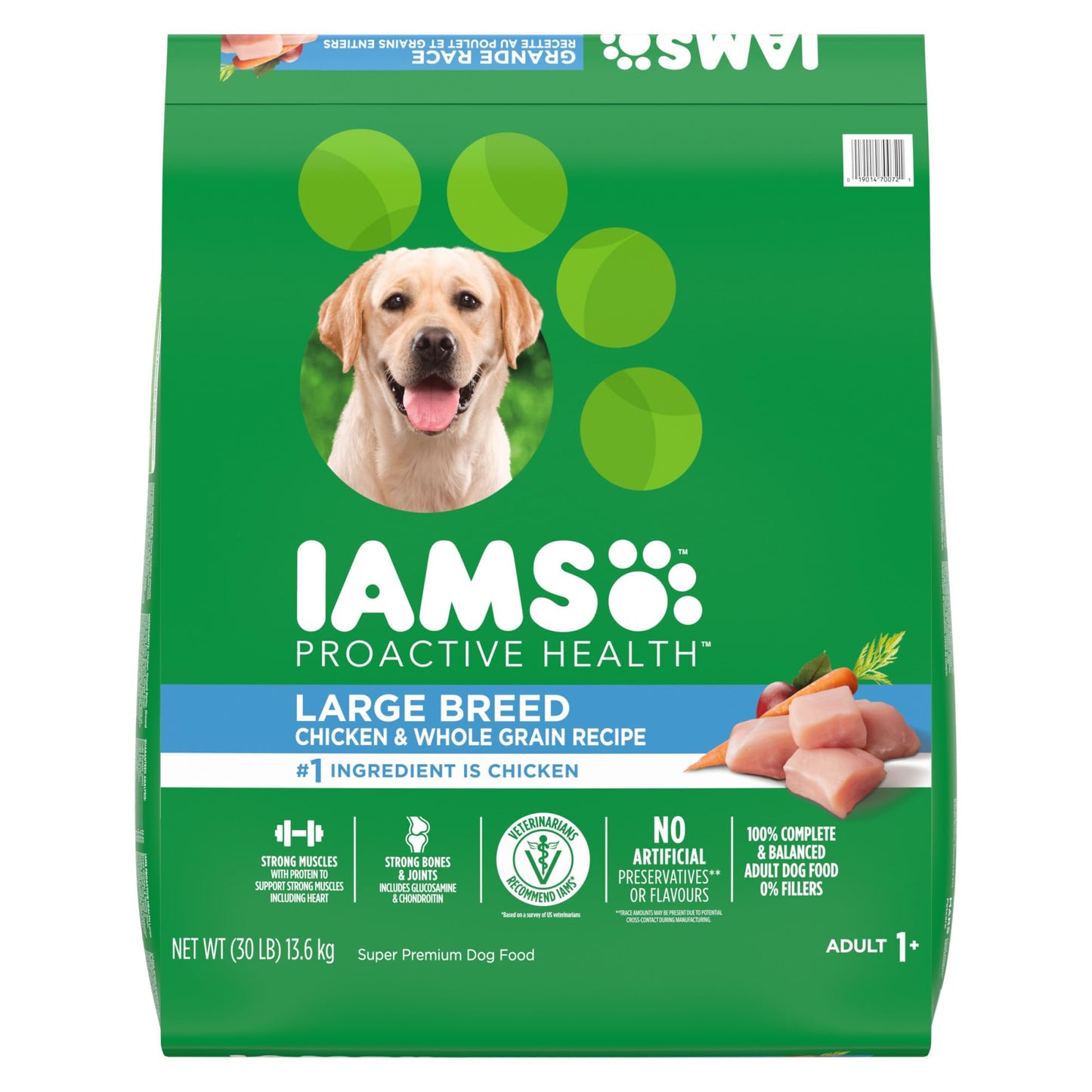 Makanan Anjing Kering Dewasa Ras Besar Iams Proactive Health