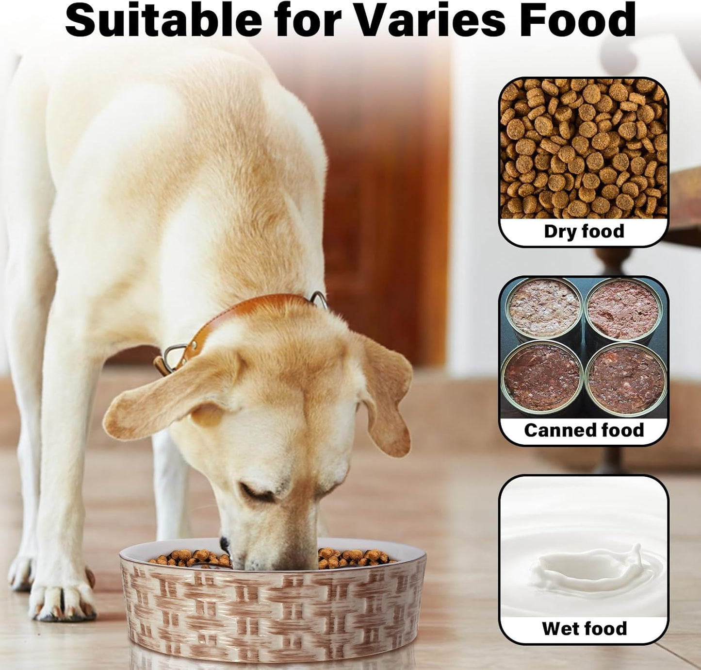 Ceramic Slow Feeder Dog Bowl Slow Feeder Dog Bowl For Medium Large Anti-Choking Slow Eating Dog Bowl Non Slip Dog Bowl Slow Feeder