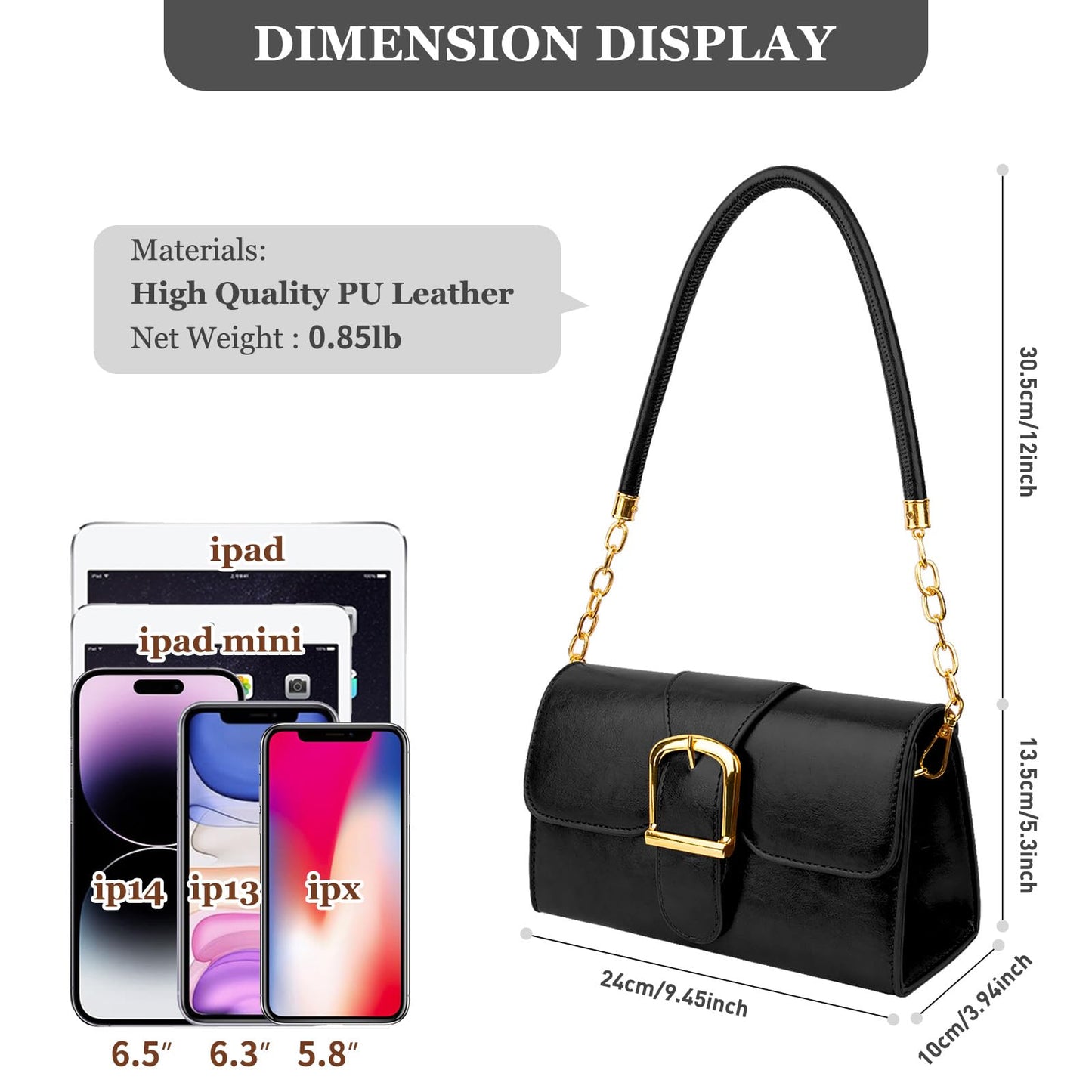 Shoulder Bag for Women, Faux Leather Women's Shoulder Handbags, Fashionable Tote Purses for Women