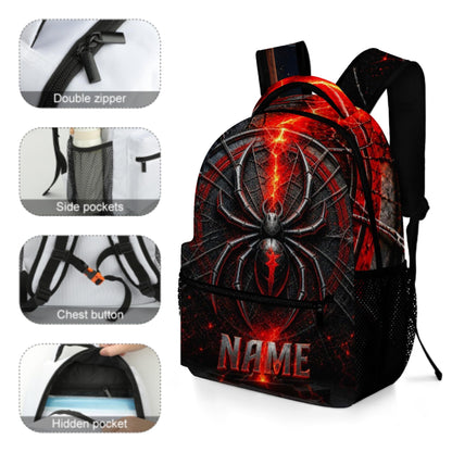 Purgmipth Custom Kids Backpack with Name for Boys Girls, Back to School 18" School Bag Sets with Lunch Bag