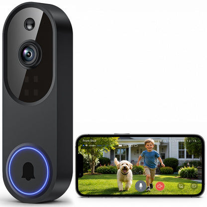 Safemogulix Video Doorbell Camera, Wireless Security Camera, 1080p, Battery Powered, AI Motion Detection, Night Vision, Two-Way Audio, Cloud Storage, 2.4 GWi-Fi, for Visitor, Baby Monitor