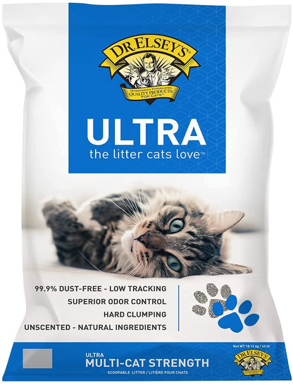 Dr. Elsey's Ultra Premium Clumping Cat Litter, 99% Dust-Free, Low Tracking, Superior Odor Control, Unscented & Natural Ingredients