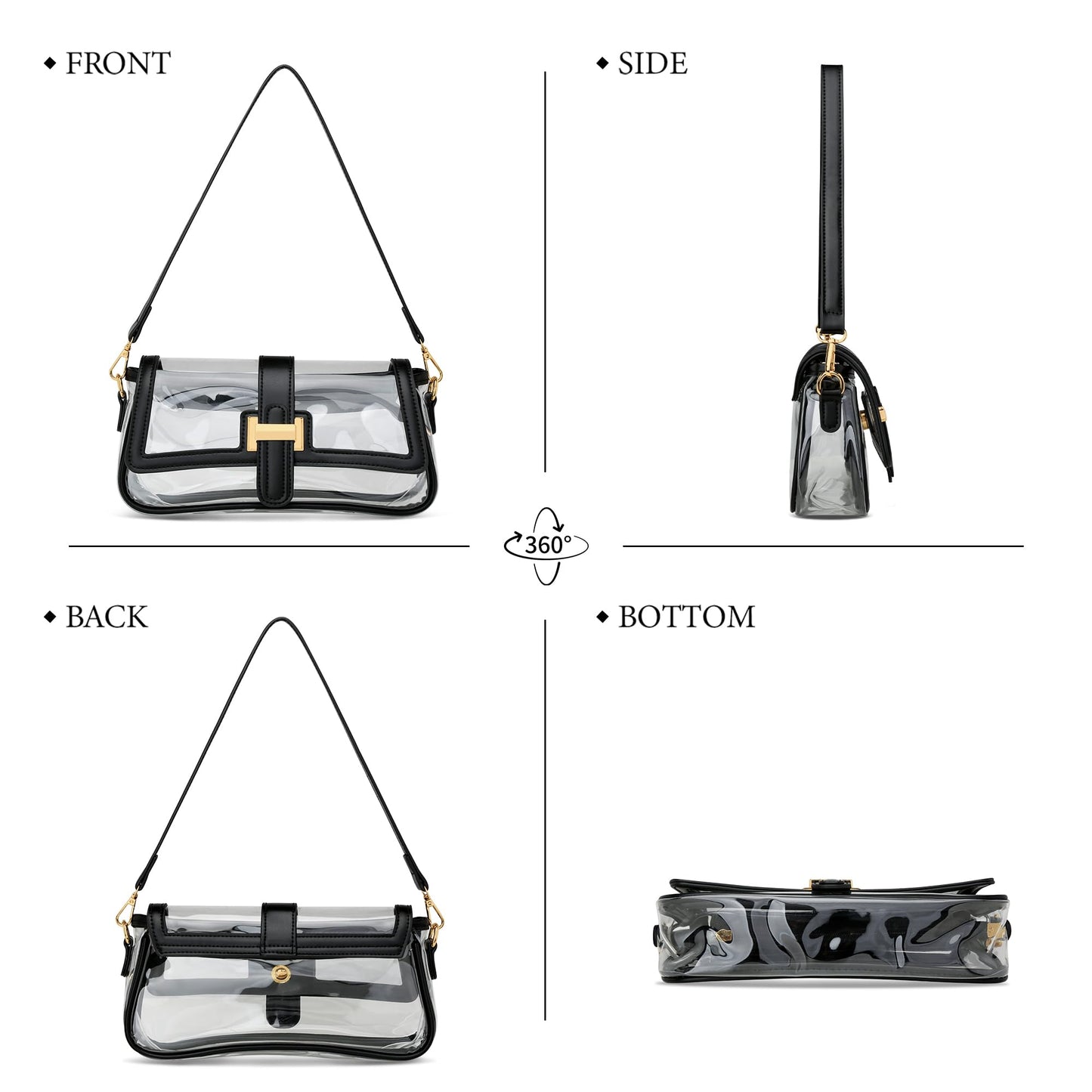 KKXIU Shoulder Bag for Women Small Hobo Handbag Mini Retro Clutch Purses