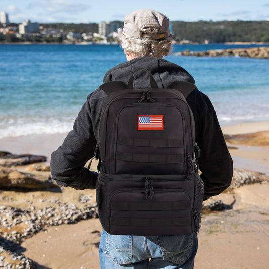 Tactical Double Deck Cooler Backpack for Men,Large Lunch Backpack with 2 Compartment,Soft Cooler Bag