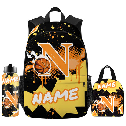 Purgmipth Custom Kids Backpack with Name for Boys Girls, Back to School 18" School Bag Sets with Lunch Bag