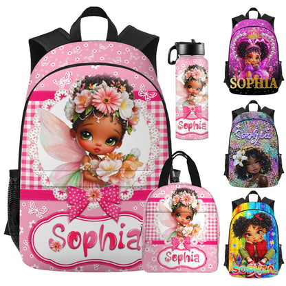 Purgmipth Custom Kids Backpack with Name for Boys Girls, Back to School 18" School Bag Sets with Lunch Bag