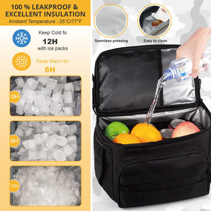 Tactical Double Deck Cooler Backpack for Men,Large Lunch Backpack with 2 Compartment,Soft Cooler Bag