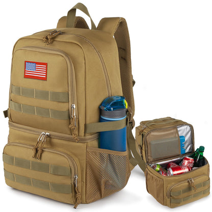 Tactical Double Deck Cooler Backpack for Men,Large Lunch Backpack with 2 Compartment,Soft Cooler Bag