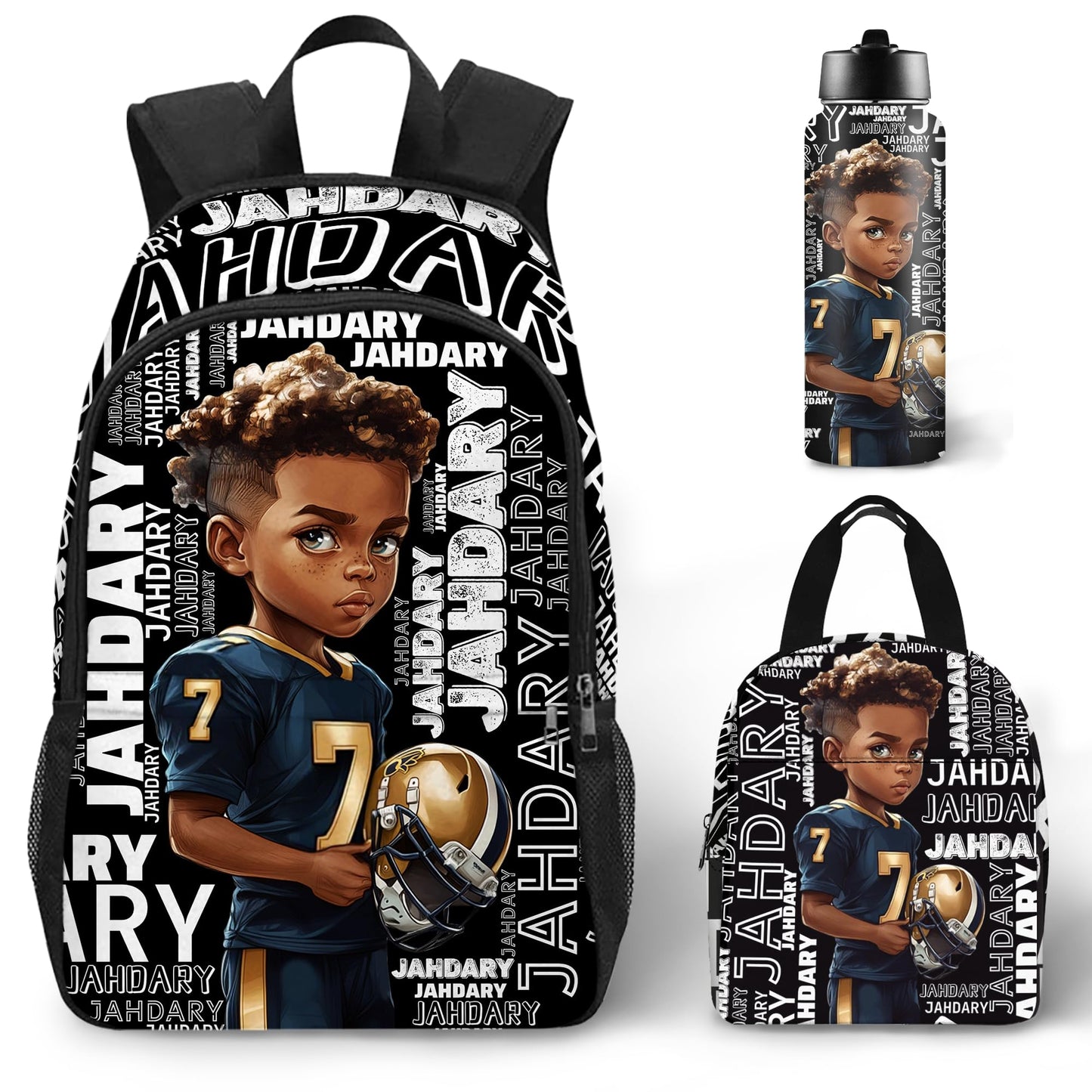 Purgmipth Custom Kids Backpack with Name for Boys Girls, Back to School 18" School Bag Sets with Lunch Bag