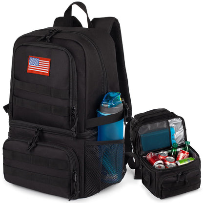 Tactical Double Deck Cooler Backpack for Men,Large Lunch Backpack with 2 Compartment,Soft Cooler Bag
