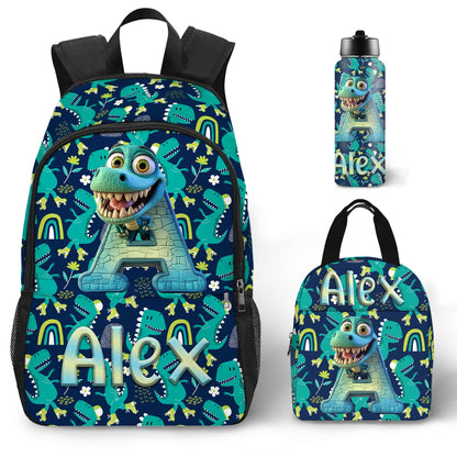 Purgmipth Custom Kids Backpack with Name for Boys Girls, Back to School 18" School Bag Sets with Lunch Bag