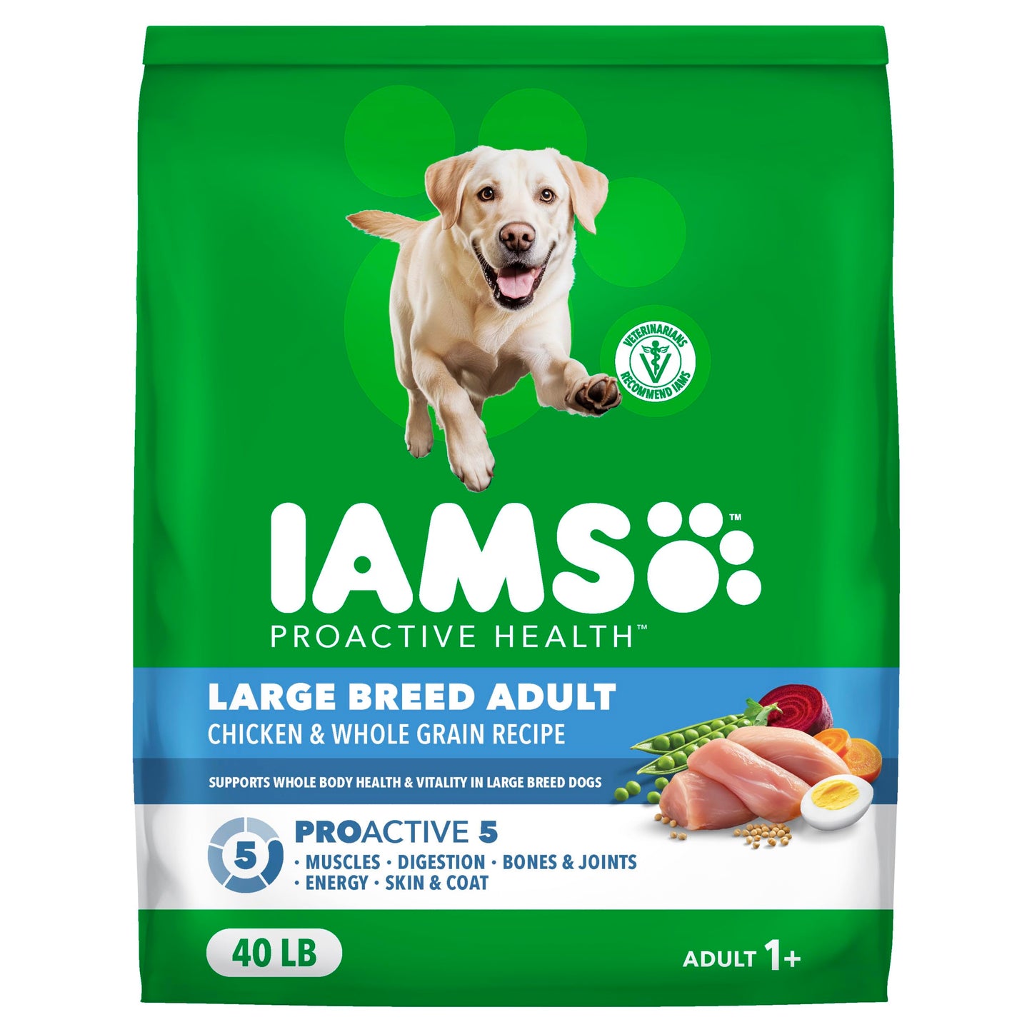Makanan Anjing Kering Dewasa Ras Besar Iams Proactive Health