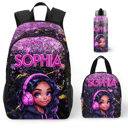 Purgmipth Custom Kids Backpack with Name for Boys Girls, Back to School 18" School Bag Sets with Lunch Bag