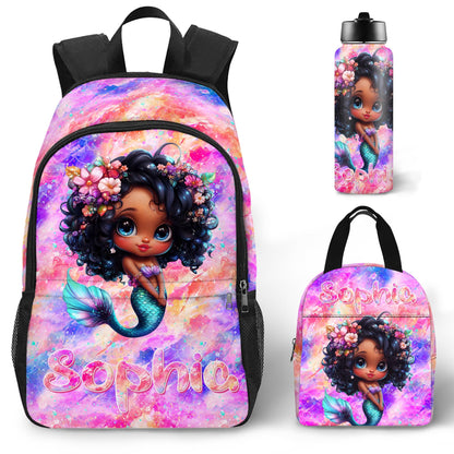Purgmipth Custom Kids Backpack with Name for Boys Girls, Back to School 18" School Bag Sets with Lunch Bag