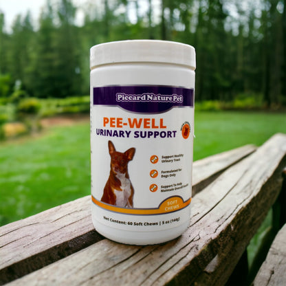 PiccardNaturePets Pee-Well Urinary Bladder Support Kunyahan Lunak untuk Anjing 60 Hitungan