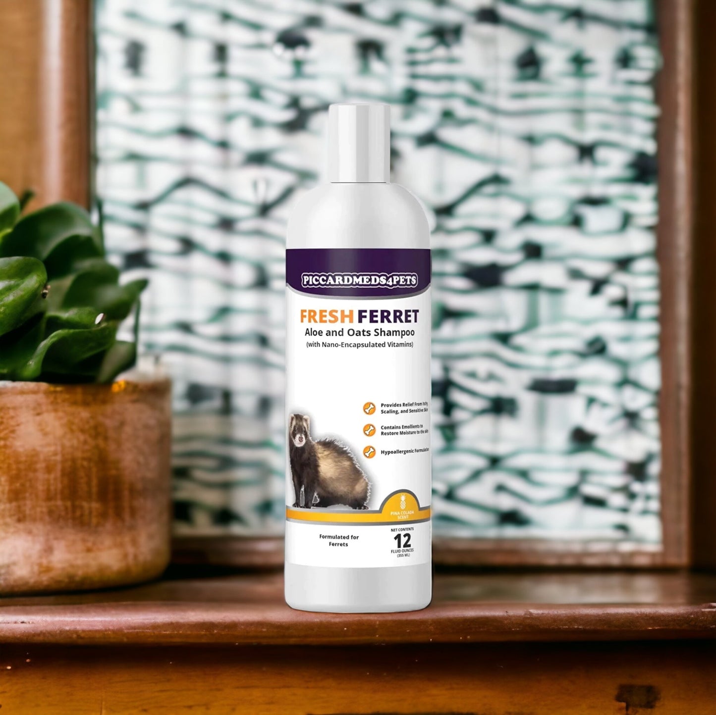 Piccardmeds4pets Ferret Aloe Oats Shampoo + Marshall Leisure Lounge Hammock Combo Set