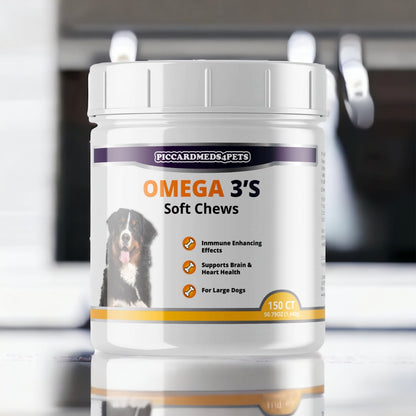 PiccardMeds4pets Omega-3 Kulit dan Bulu untuk Anjing Ras Besar 150 Kunyah Lunak