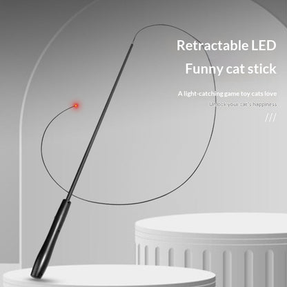 LED Interactive USB-Rechargeable Telescopic Cat Toy Rod To Keep Your Cat Entertained