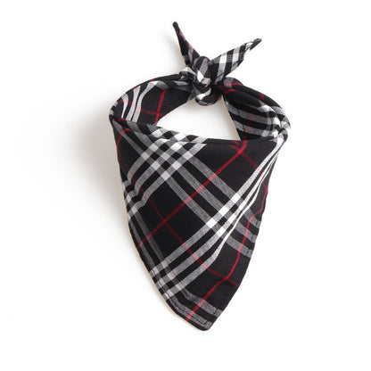 Dog And Cat Plaid Double-layer Thickened Pet Bib For Dogs
