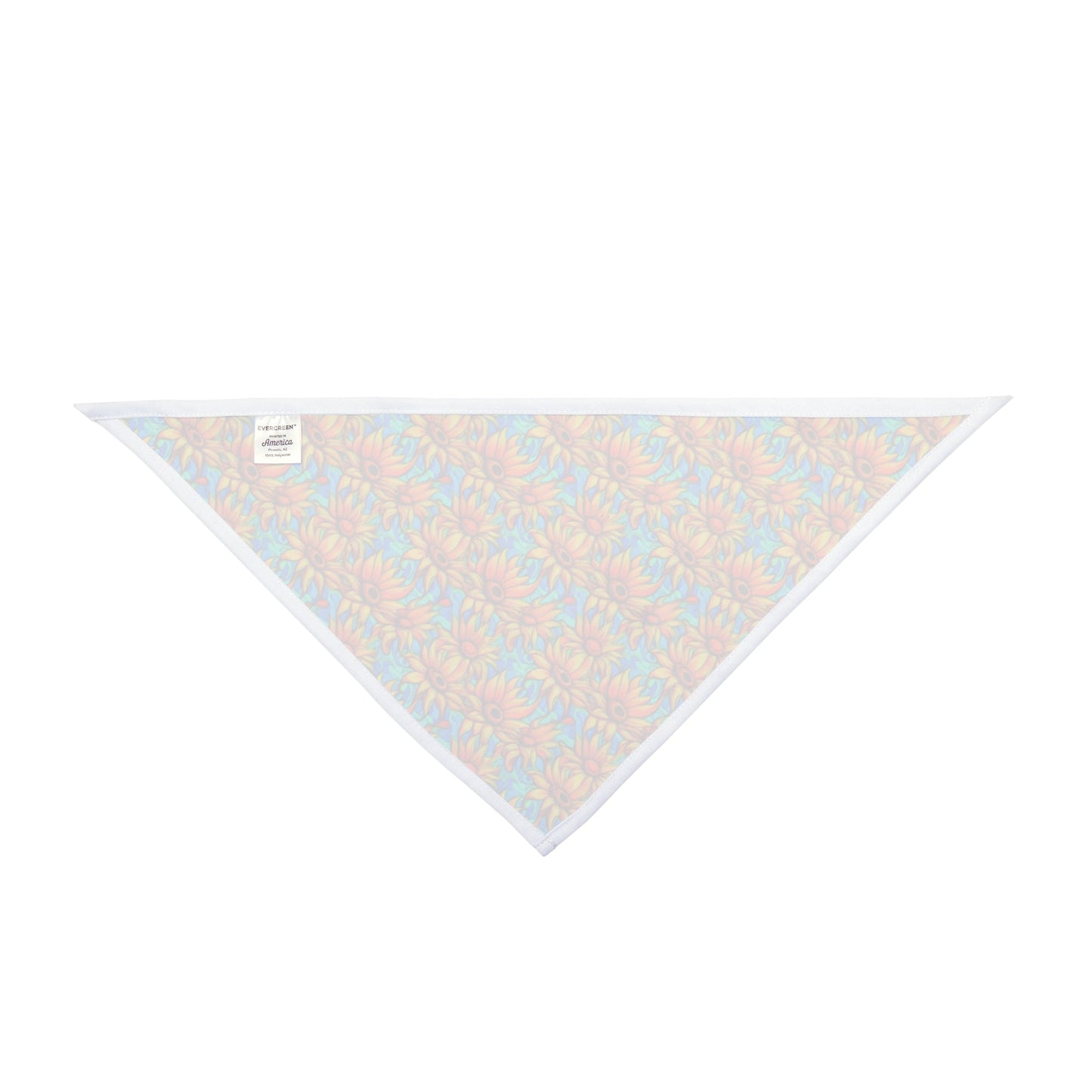 Sunflower Kaleidoscope on Turquoise Waves - Pet Bandana Pet Zen