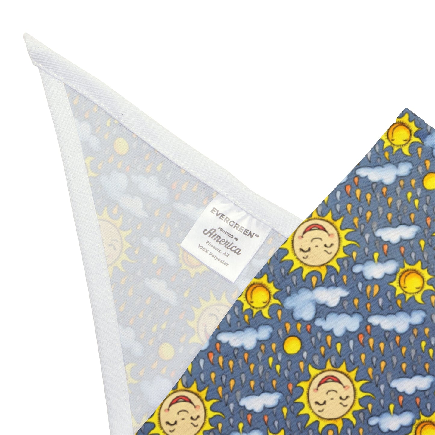 Smiling Suns in a Rainy Sky Pattern - Pet Bandana Pet Zen