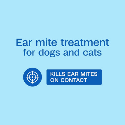 Adams Ear Mite Treatment for Dogs & Cats 0.5oz Kills Mites Fast Soothes Pet Ear 3PCK