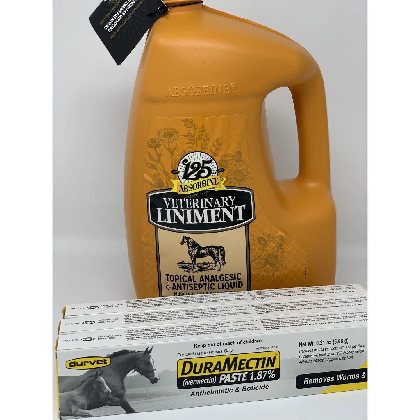Absorbine Liniment and Wormer bundle Gallon Plus 3-Pack Wormer Bundle