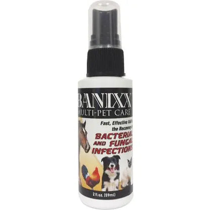 Banixx Horse & Pet Care Grooming Spray Skin Support Alcohol-Free Travel Size 2 oz.