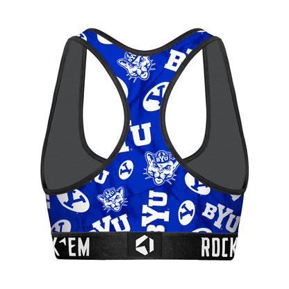 Women's Sports Bra - BYU Cougars - Logo All-Over
