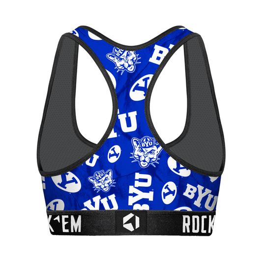 Women's Sports Bra - BYU Cougars - Logo All-Over