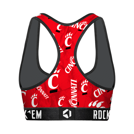 Women's Sports Bra - Cincinnati Bearcats - Logo All-Over