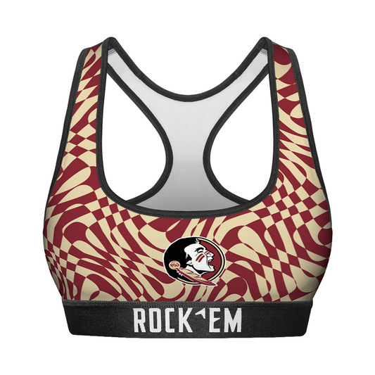 Women's Sports Bra - Florida State Seminoles - Wavy Checkers
