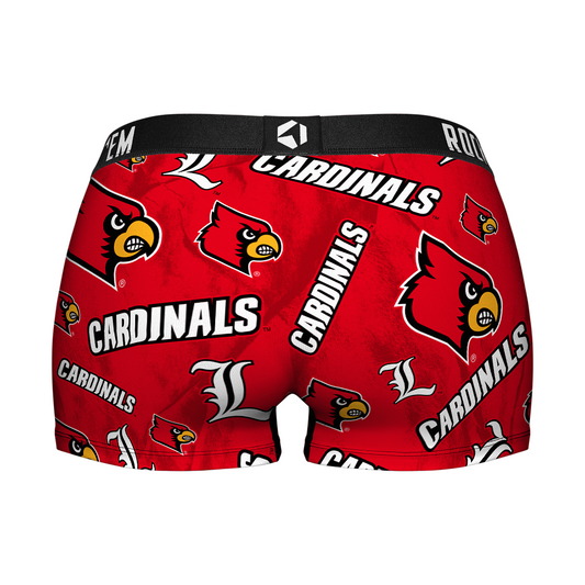 Women's Boy Shorts - Louisville Cardinals - Logo All-Over