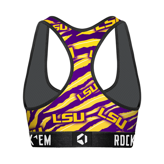 Women's Sports Bra - LSU Tigers - Tiger Stripes