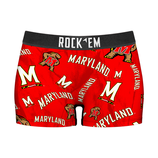 Women's Boy Shorts - Maryland Terrapins - Logo All-Over