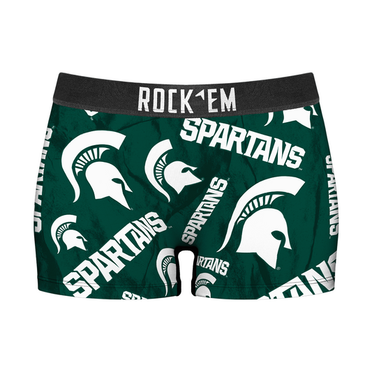 Women's Boy Shorts - Michigan State Spartans - Logo All-Over