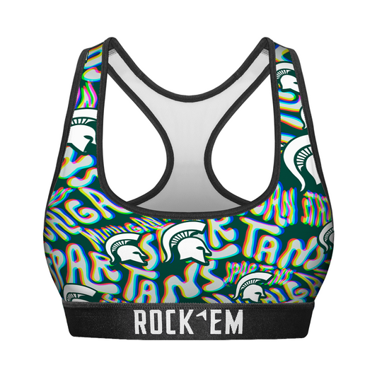 Women's Sports Bra - Michigan State Spartans - Twisted Wordmark