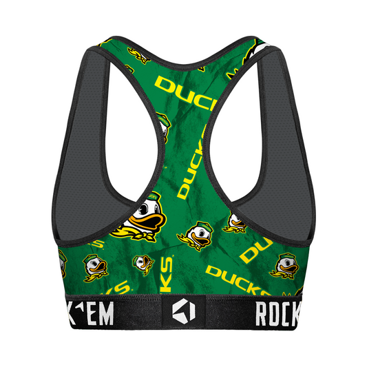 Women's Sports Bra - Oregon Ducks - Logo All-Over