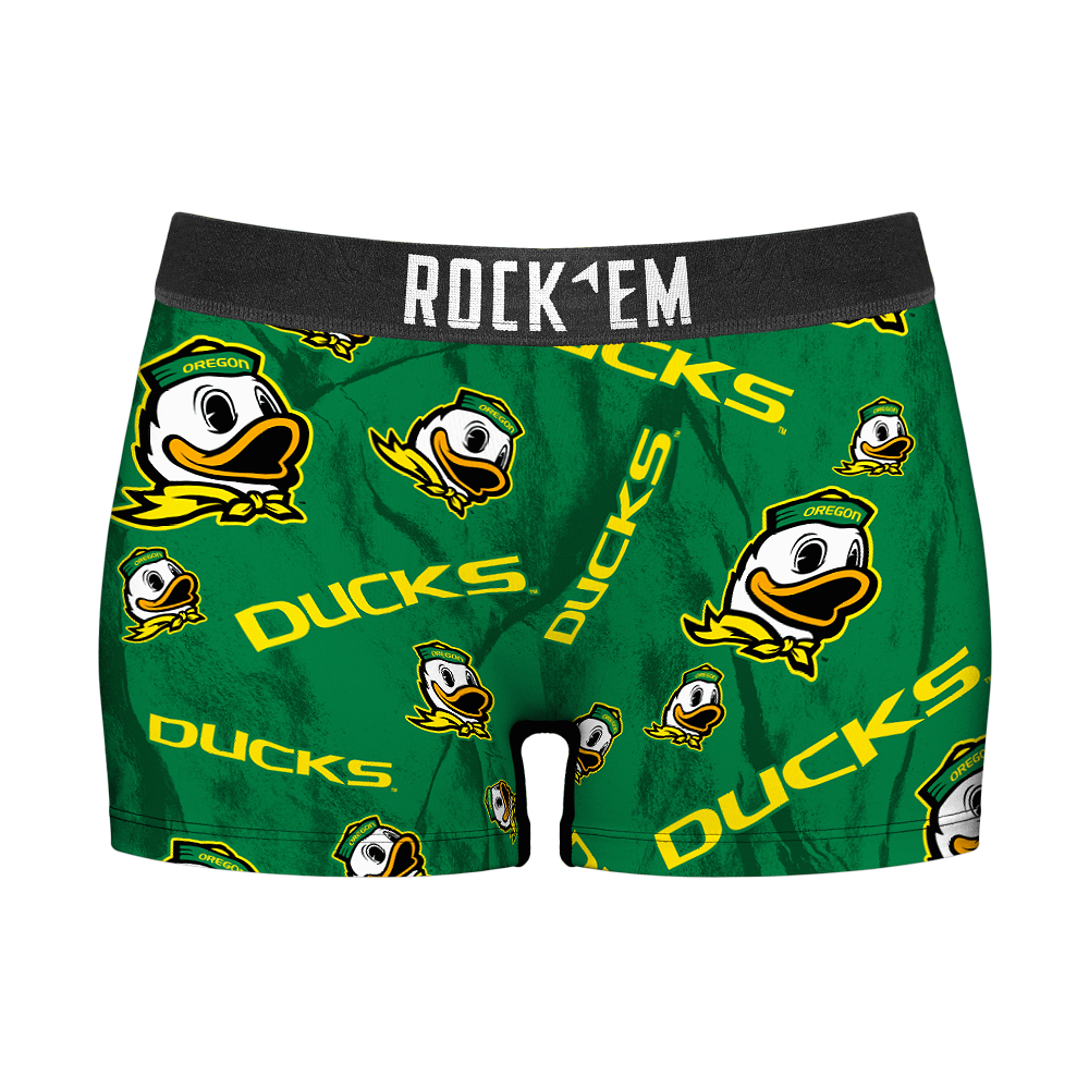 Women's Boy Shorts - Oregon Ducks - Logo All-Over