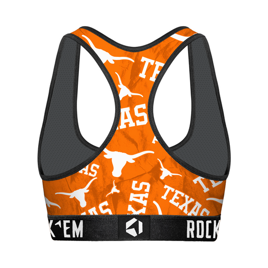 Women's Sports Bra - Texas Longhorns - Logo All-Over
