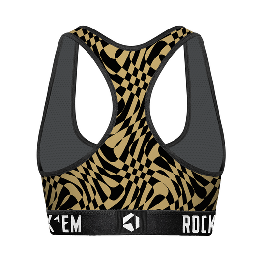 Women's Sports Bra - UCF Knights - Wavy Checkers
