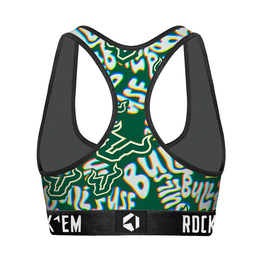 Women's Sports Bra - USF Bulls - Twisted Wordmark