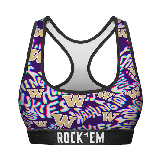Women's Sports Bra - Washington Huskies - Twisted Wordmark