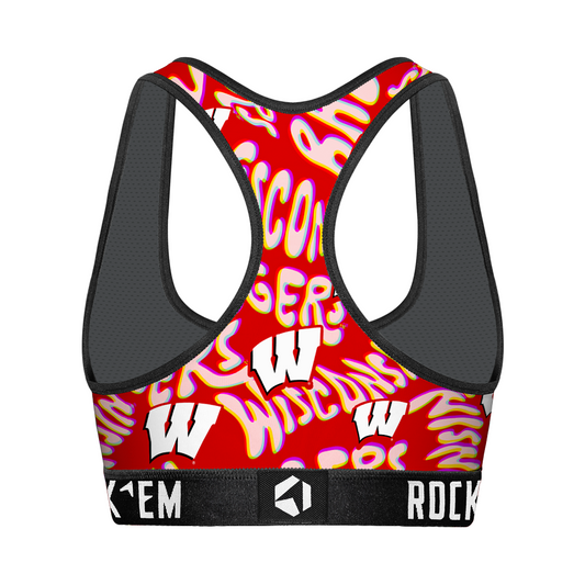 Women's Sports Bra - Wisconsin Badgers - Twisted Wordmark