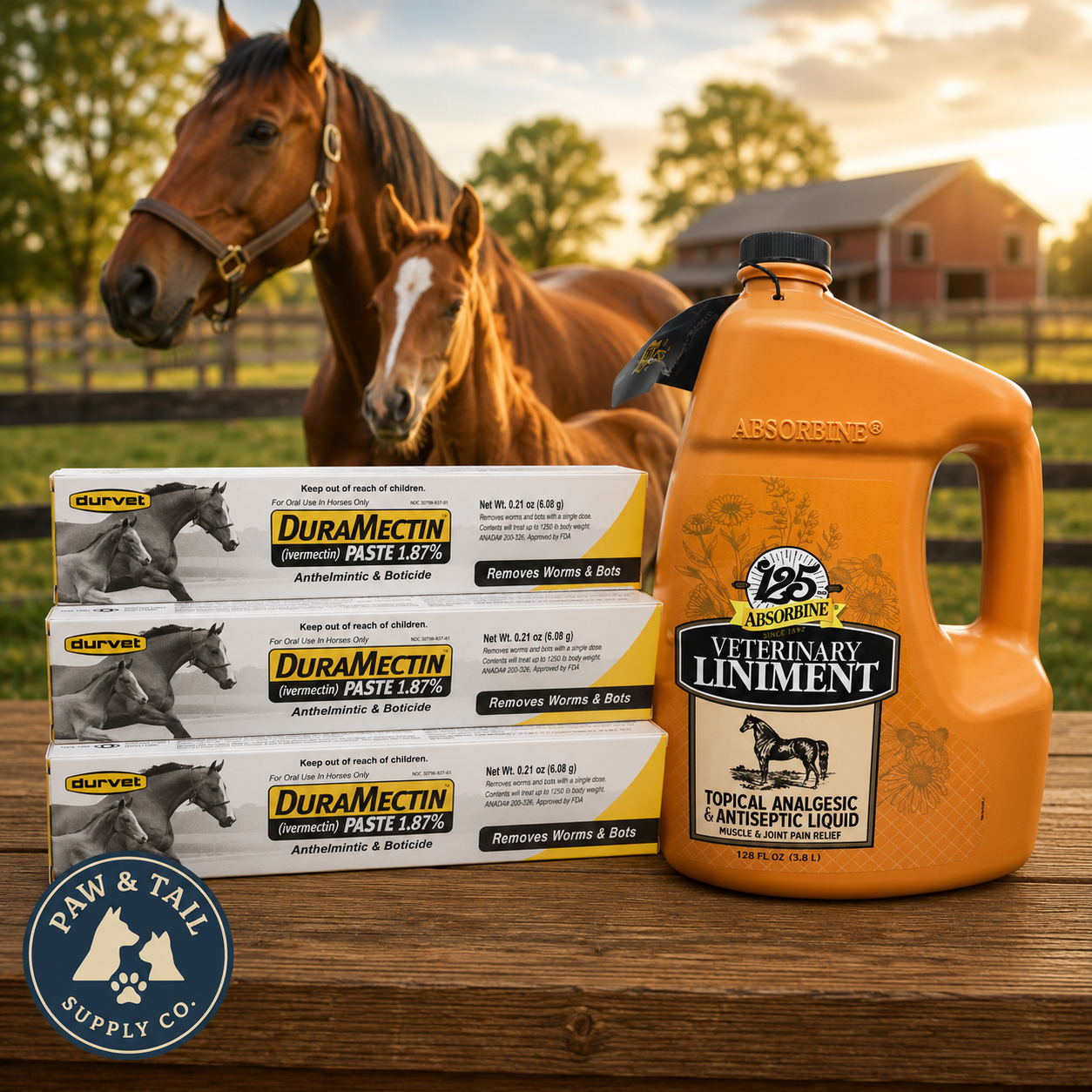 Absorbine Liniment dan Bundel Obat Cacing Galon Plus Bundel Obat Cacing 3 Bungkus