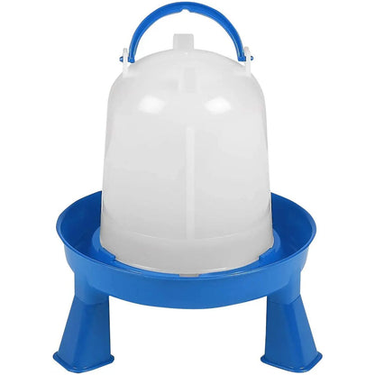Miller Double-Tuf Poultry Waterer with Legs 1.5 Quart Impact-Resistant Plastic Blue/White