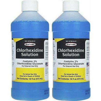Durvet Chlorhexidine 2% Solution Antiseptic & Antimicrobial Disinfectant 16 oz. 2-Pack