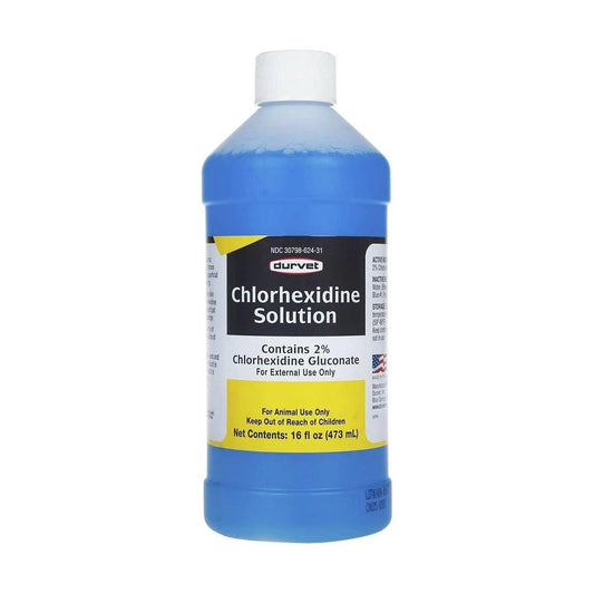 Durvet Chlorhexidine 2% Solution Antiseptic & Antimicrobial Disinfectant 16 oz. 2-Pack